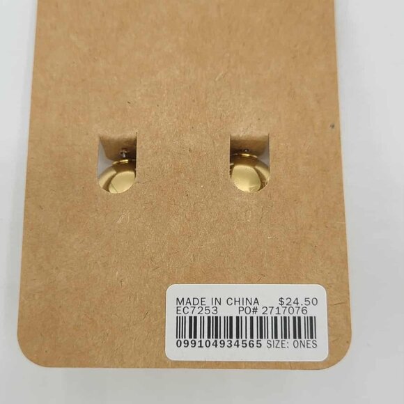 J Crew Reversible Gold Tone Ball Pearl Stud Earrings NWT!  NEW! - Picture 2 of 4